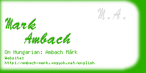 mark ambach business card